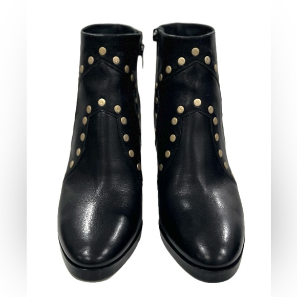 CELINE Calf Leather Studded Accents Boots - Picture 2 of 10